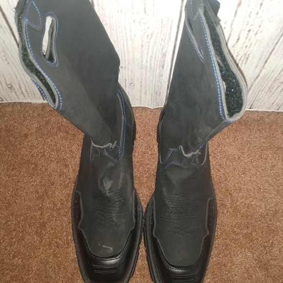 Cody James Decimator Black Pull On Leather Comp Toe Boots (10) - Picture 6 of 6